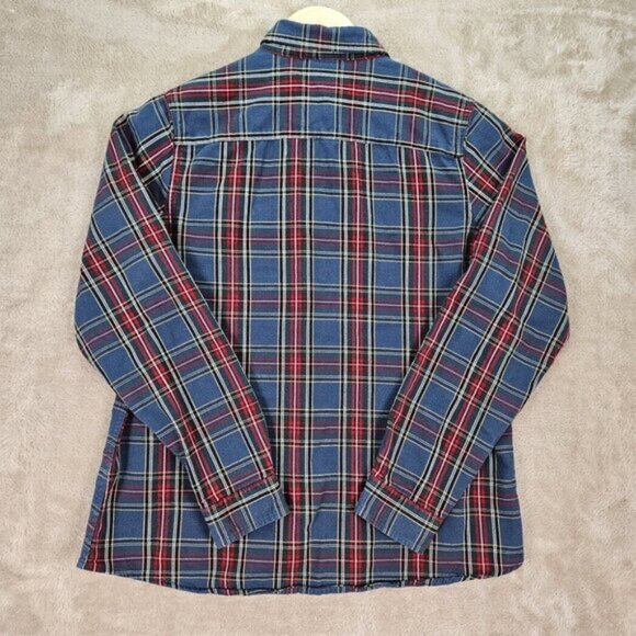 L.L.Bean Women's Scotch Plaid Flannel Shirt Pocket Long Sleeve Outdoor Size S - Picture 3 of 10